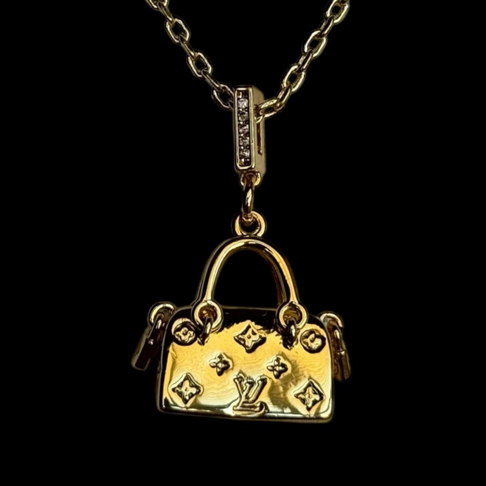 Gold Handbag Pendant Necklace